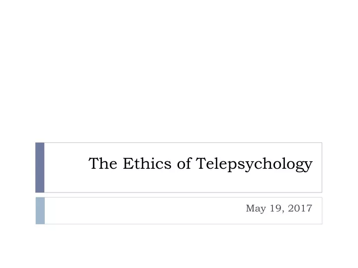 the ethics of telepsychology