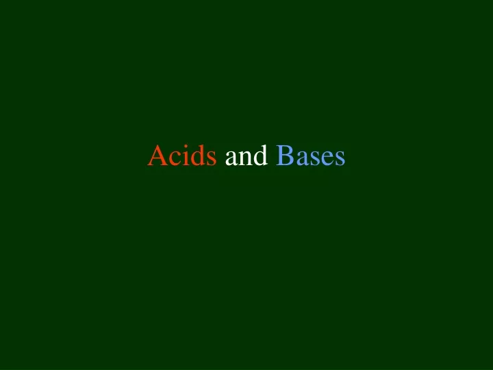 acids and bases