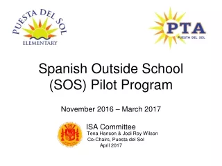 Spanish Outside School (SOS) Pilot Program