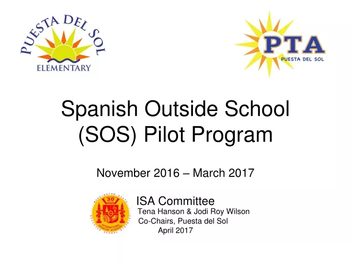 spanish outside school sos pilot program