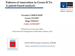Patterns of innovation in Green-ICTs:  A patent-based analysis