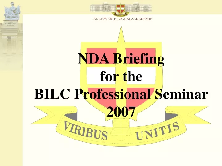 nda briefing for the bilc professional seminar