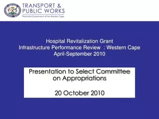 Presentation to Select Committee on Appropriations