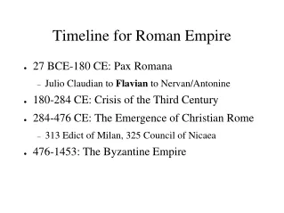Timeline for Roman Empire