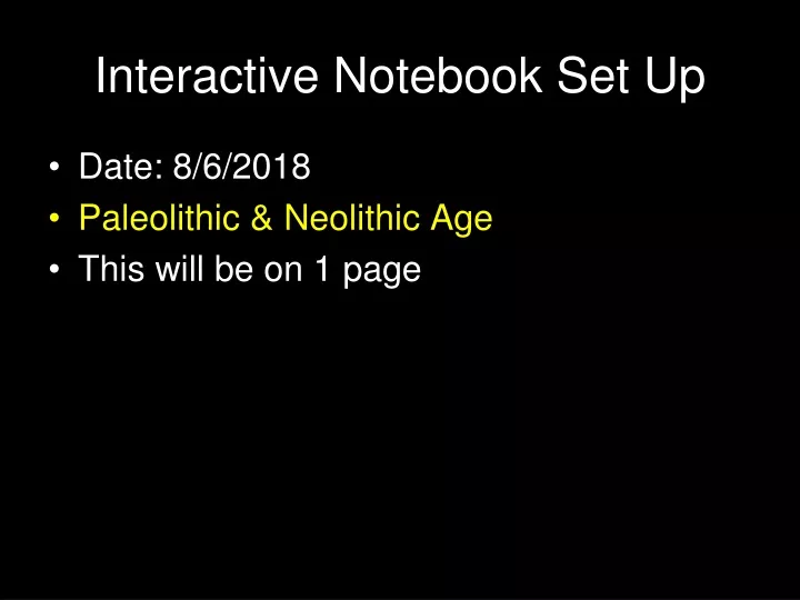 interactive notebook set up