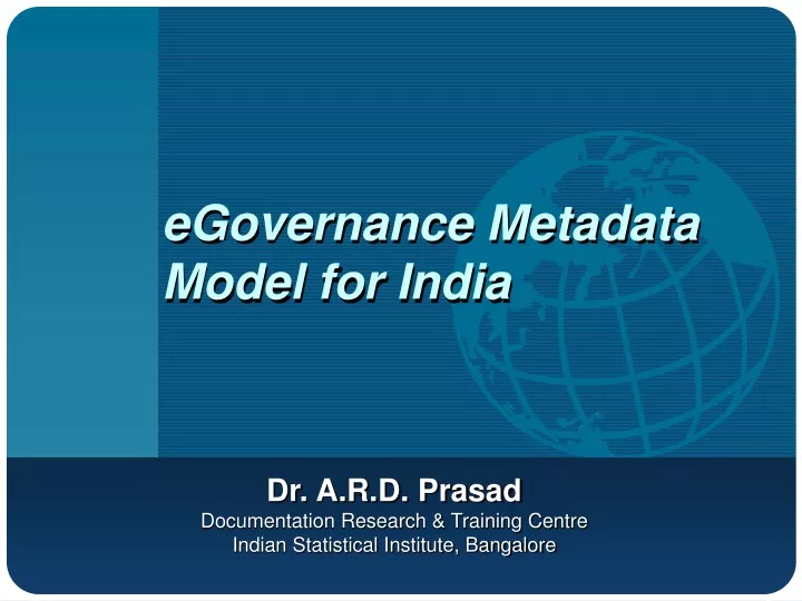 egovernance metadata model for india