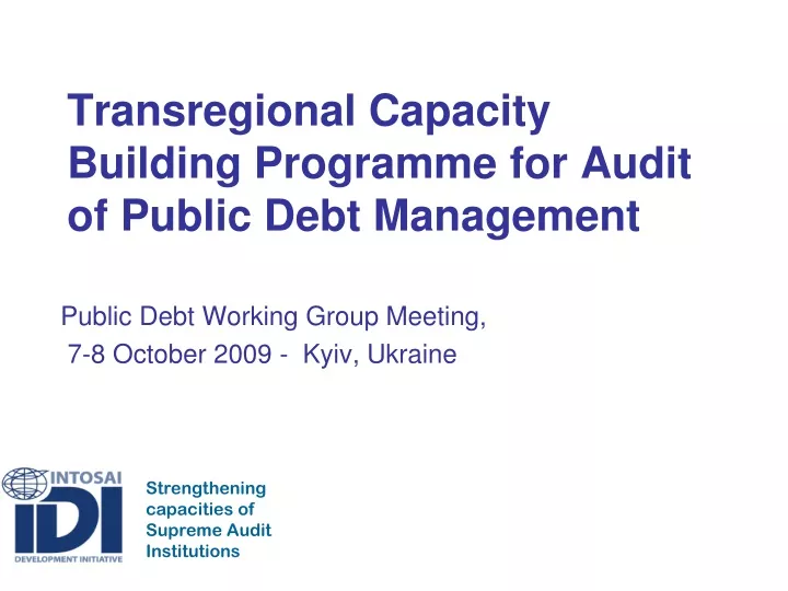 transregional capacity building programme for audit of public debt management