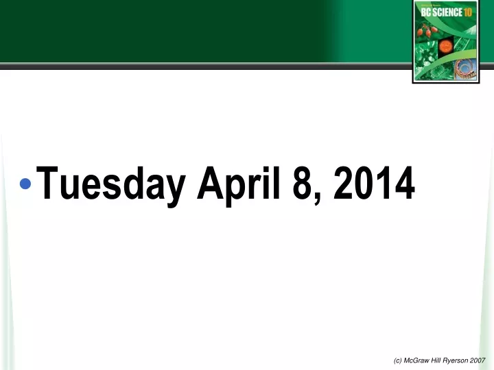 tuesday april 8 2014