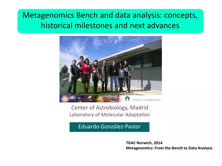 metagenomics bench and data analysis concepts
