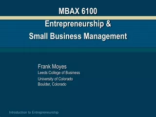 MBAX 6100 Entrepreneurship &amp;  Small Business Management