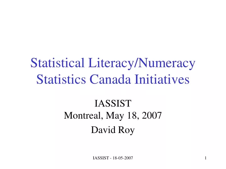 statistical literacy numeracy statistics canada initiatives