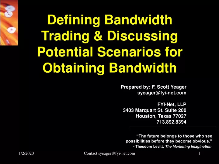 defining bandwidth trading discussing potential