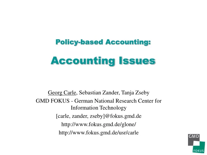 policy based accounting accounting issues