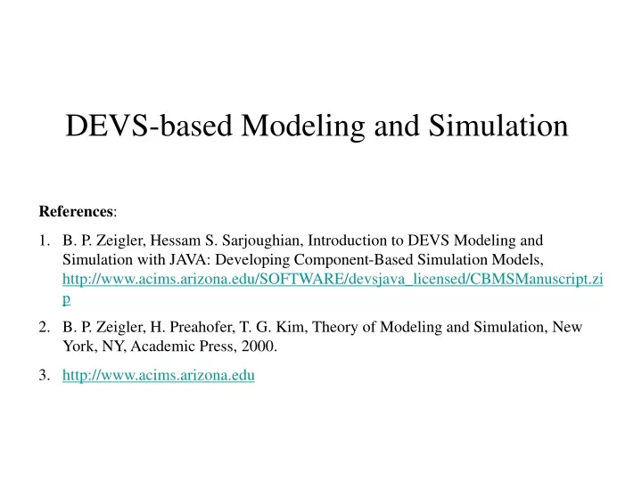devs based modeling and simulation