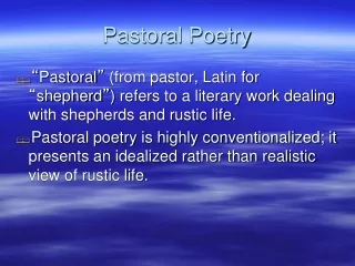 Pastoral Poetry