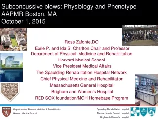 Subconcussive blows: Physiology and Phenotype AAPMR Boston, MA October 1, 2015