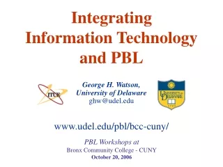 Integrating Information Technology and PBL