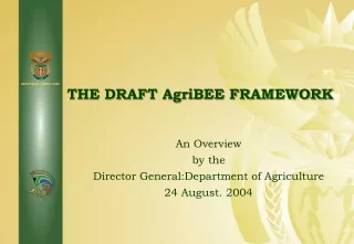 THE DRAFT AgriBEE FRAMEWORK