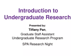 Introduction to Undergraduate Research