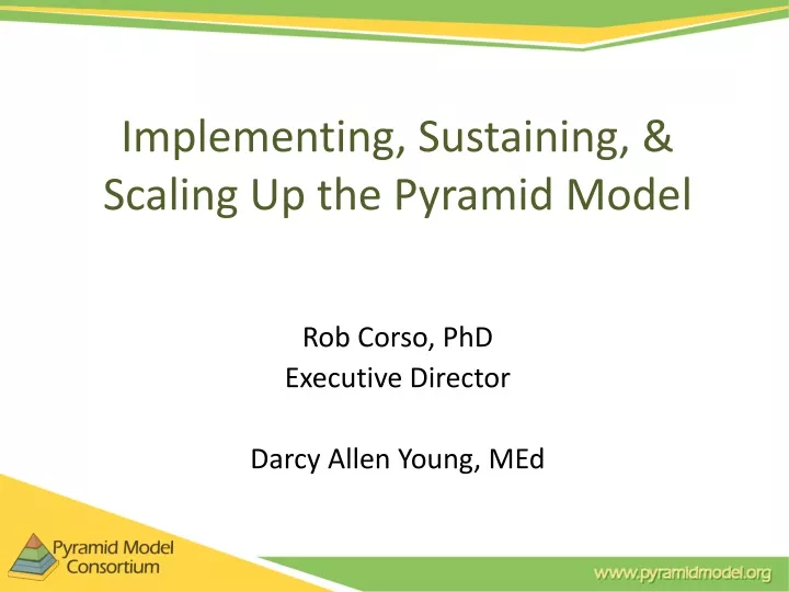 implementing sustaining scaling up the pyramid model