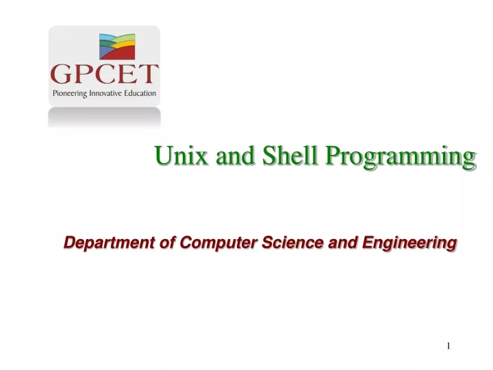 unix and shell programming