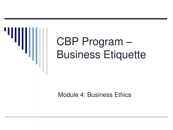 cbp program business etiquette