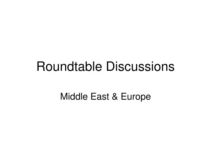 roundtable discussions