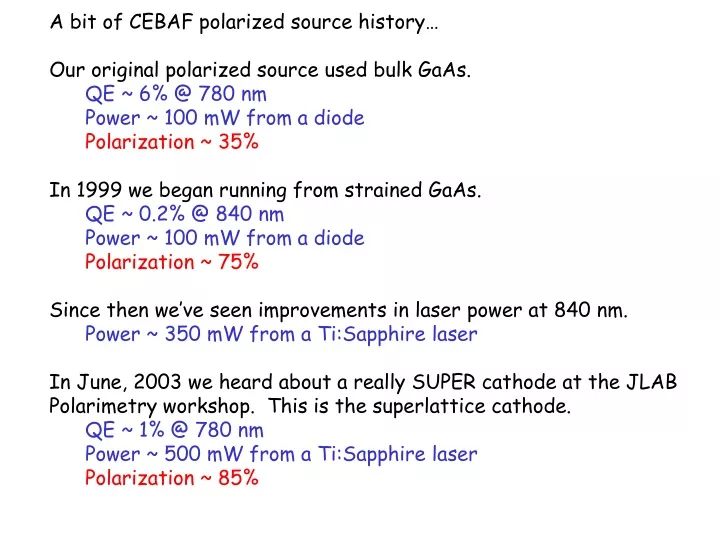 a bit of cebaf polarized source history