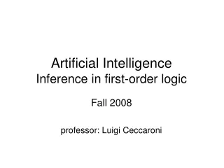 Artificial Intelligence Inference in first-order logic