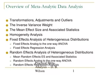 Overview of Meta-Analytic Data Analysis