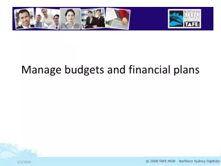 Manage budgets and financial plans