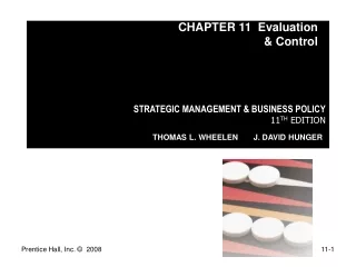 STRATEGIC MANAGEMENT &amp; BUSINESS POLICY 11 TH  EDITION