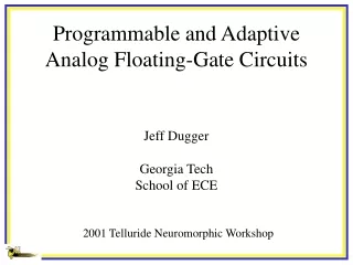 Programmable and Adaptive Analog Floating-Gate Circuits