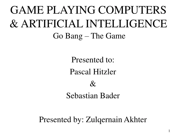 game playing computers artificial intelligence