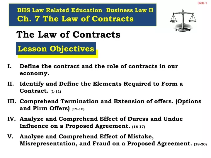 the law of contracts