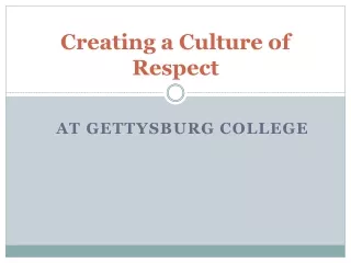 Creating a Culture of Respect