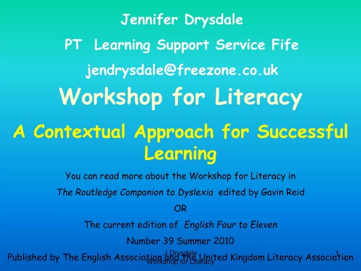 jennifer drysdale pt learning support service