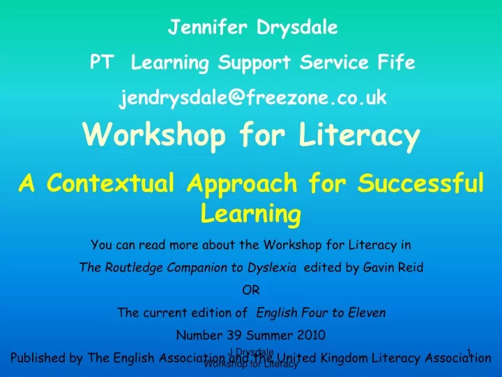 ppt-workshop-for-literacy-a-contextual-approach-for-successful