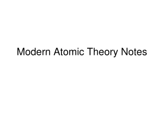Modern Atomic Theory Notes
