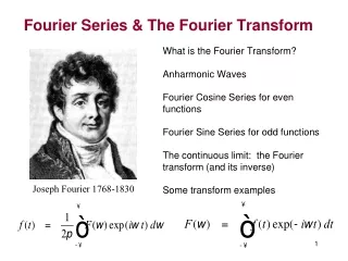Fourier Series &amp; The Fourier Transform