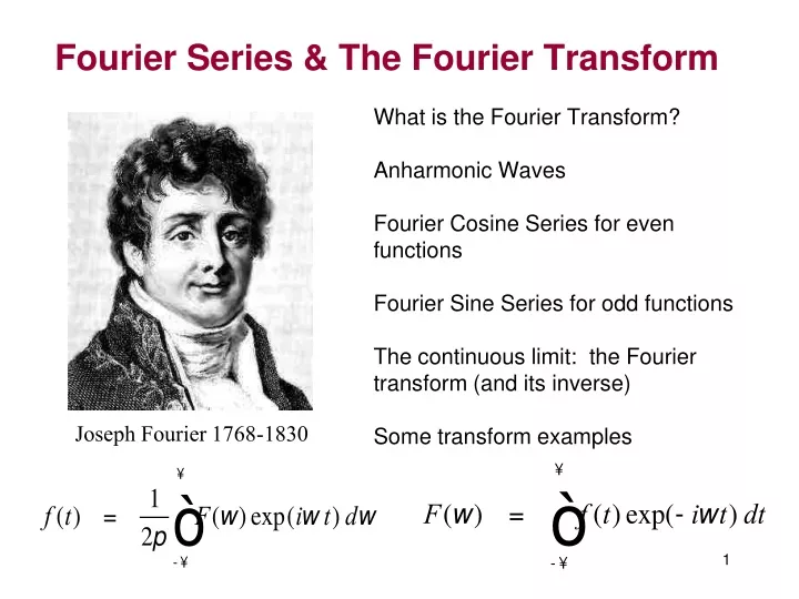 fourier series the fourier transform