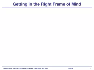 Getting in the Right Frame of Mind