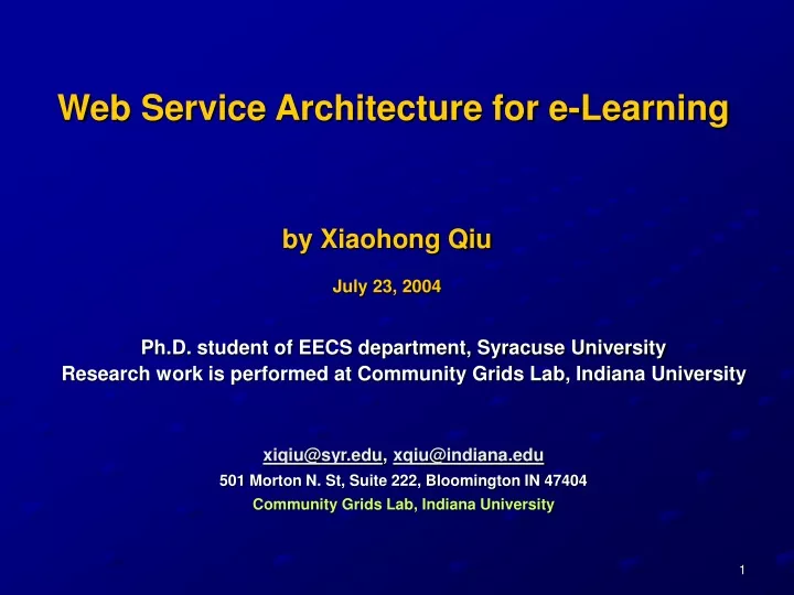 web service architecture for e learning