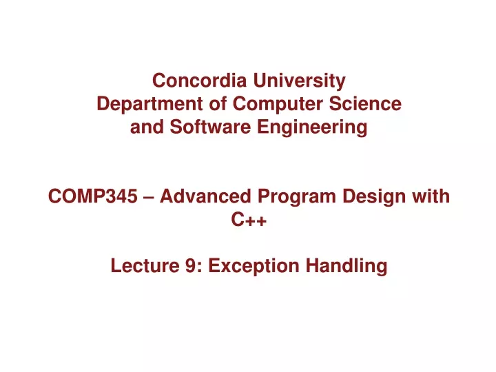 concordia university department of computer
