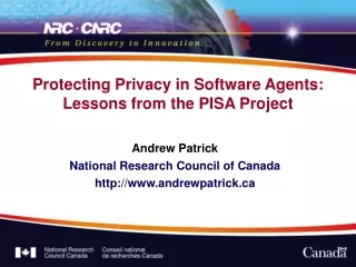 Protecting Privacy in Software Agents: Lessons from the PISA Project