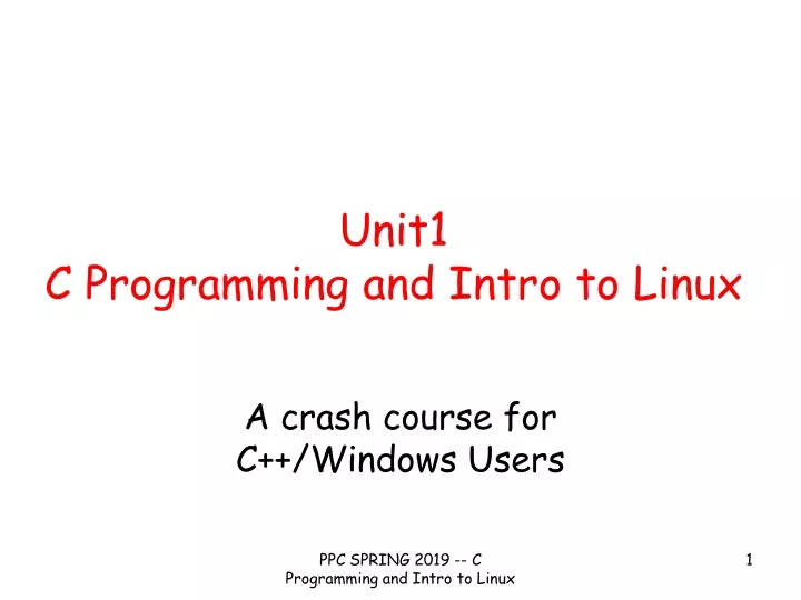 unit1 c programming and intro to linux