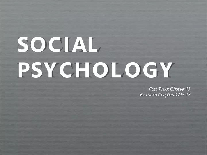 social psychology