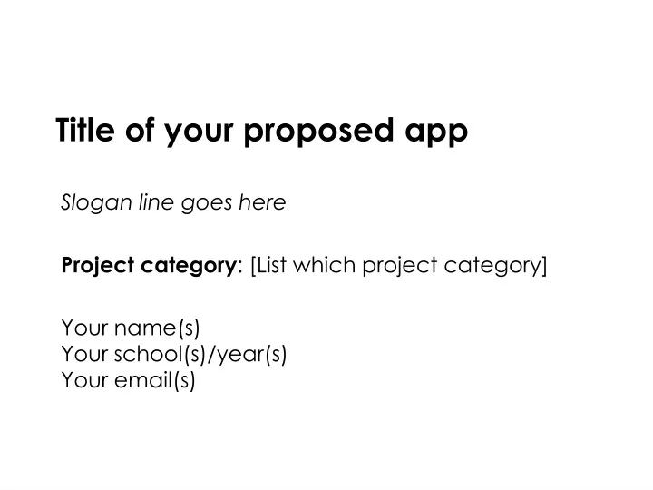 title of your proposed app