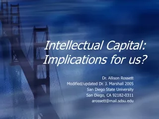 Intellectual Capital:  Implications for us?