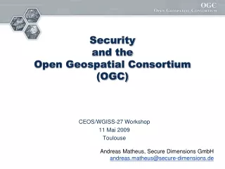 Security  and the  Open Geospatial Consortium (OGC)